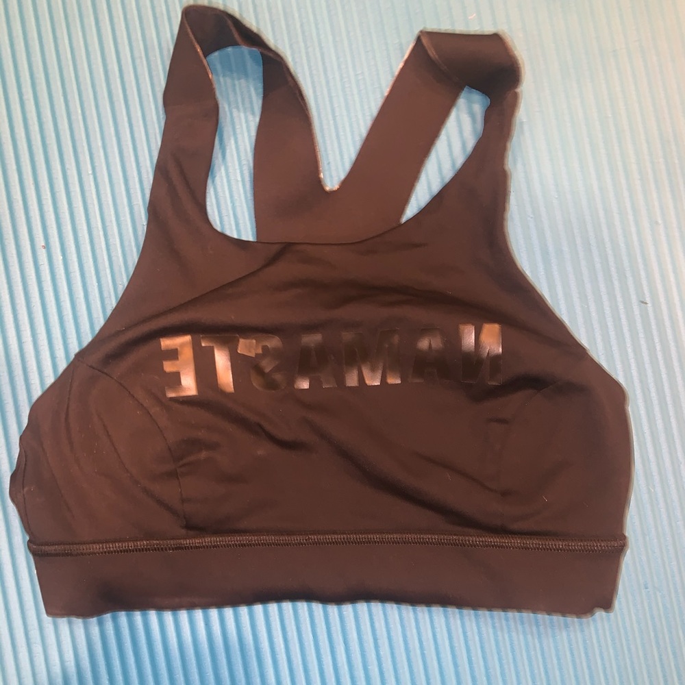 Black high neck Lulu sports bra